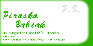 piroska babiak business card